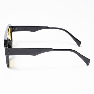 Eyejack Square Sunglasses for Men & Women (Yellow Lens | Shine Black Frame - 3753CL508-C3)