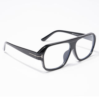 Eyejack Shine Black Square Eyeglasses for Men & Women (3793CL516-C1)