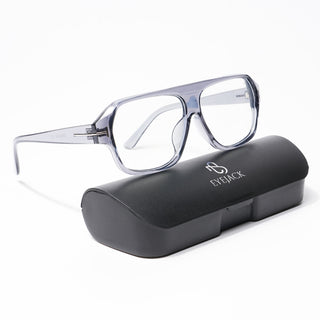 Eyejack Grey Square Eyeglasses for Men & Women (3793CL517-C2)