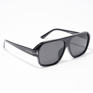 Eyejack Square Sunglasses for Men & Women (Black Lens | Shine Black Frame - 3793CL512-C1)