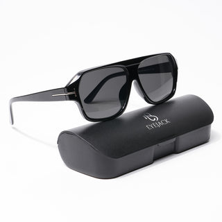 Eyejack Square Sunglasses for Men & Women (Black Lens | Shine Black Frame - 3793CL512-C1)