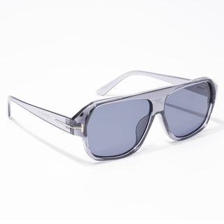 Eyejack Square Sunglasses for Men & Women (Grey Lens | Grey Frame - 3793CL513-C2)