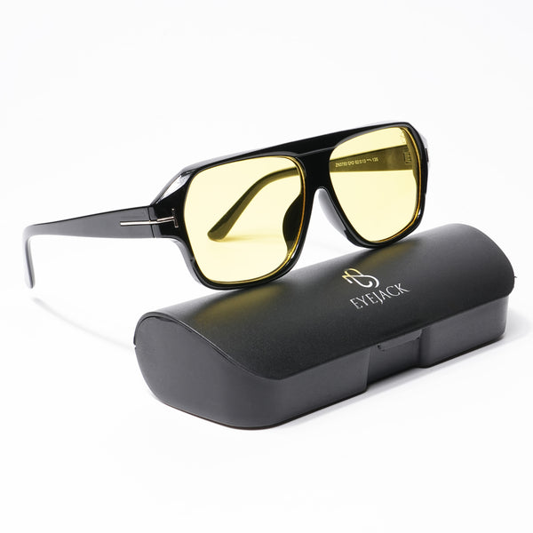 BEAM - Shine Black Square Sunglasses I Yellow Lens - 3793CL514-C3