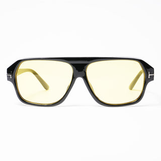 Eyejack Square Sunglasses for Men & Women (Yellow Lens | Shine Black Frame - 3793CL514-C3)