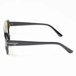 Eyejack Square Sunglasses for Men & Women (Yellow Lens | Shine Black Frame - 3793CL514-C3)