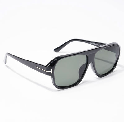 BEAM - Shine Black Square Sunglasses I Green Lens - 3793CL515-C4