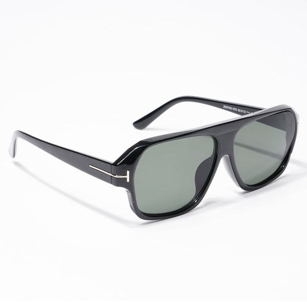 BEAM - Shine Black Square Sunglasses I Green Lens - 3793CL515-C4