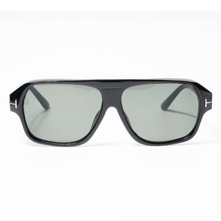 Eyejack Square Sunglasses for Men & Women (Green Lens | Shine Black Frame - 3793CL515-C4)