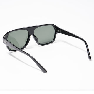 Eyejack Square Sunglasses for Men & Women (Green Lens | Shine Black Frame - 3793CL515-C4)