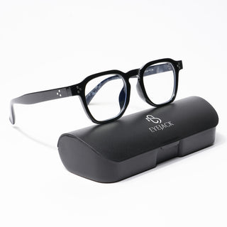 Eyejack Shine Black Square Eyeglasses for Men & Women (3797CL521-C1)