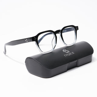 Eyejack Black & Transparent Square Eyeglasses for Men & Women (3797CL522-C2)