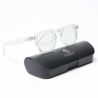 Eyejack Transparent Square Eyeglasses for Men & Women (3797CL523-C3)