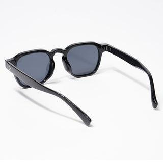 Eyejack Square Sunglasses for Men & Women (Black Lens | Shine Black Frame - 3797CL518-C1)