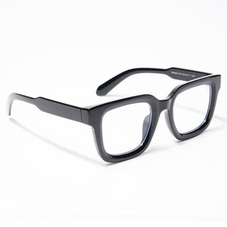 Eyejack Shine Black Square Eyeglasses for Men & Women (3803CL529-C1)