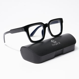 Eyejack Shine Black Square Eyeglasses for Men & Women (3803CL529-C1)