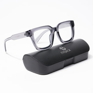 Eyejack Grey Square Eyeglasses for Men & Women (3803CL530-C2)