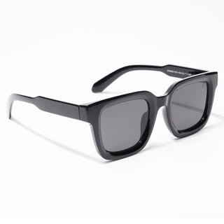 Eyejack Square Sunglasses for Men & Women (Black Lens | Shine Black Frame - 3803CL525-C1)