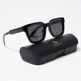 Eyejack Square Sunglasses for Men & Women (Black Lens | Shine Black Frame - 3803CL525-C1)