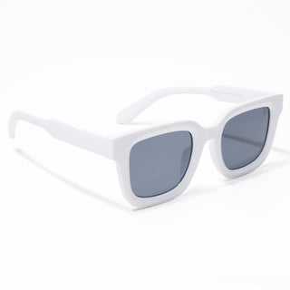 Eyejack Square Sunglasses for Men & Women (Black Lens | White Frame - 3803CL527-C4)