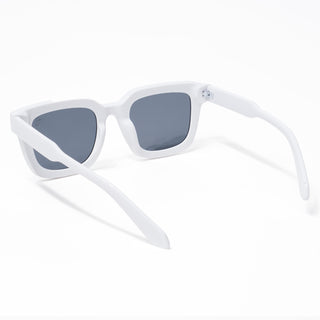 Eyejack Square Sunglasses for Men & Women (Black Lens | White Frame - 3803CL527-C4)