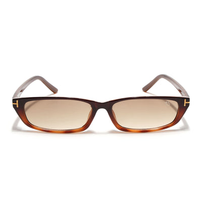 Eyejack Black & Brown Rectangle Sunglasses for Women (3972CL1024)