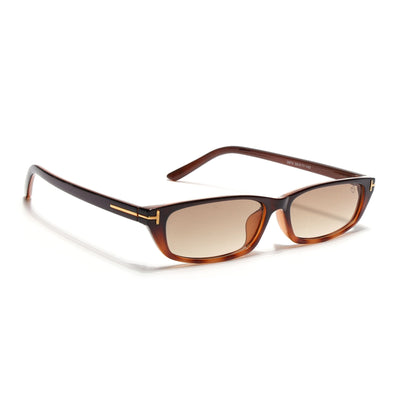 Eyejack Black & Brown Rectangle Sunglasses for Women (3972CL1024)