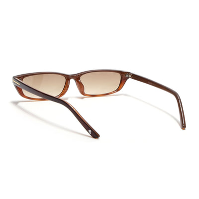 Eyejack Black & Brown Rectangle Sunglasses for Women (3972CL1024)