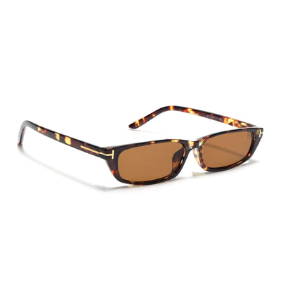 Eyejack Demi Brown Rectangle Sunglasses for Women (3972CL1025)