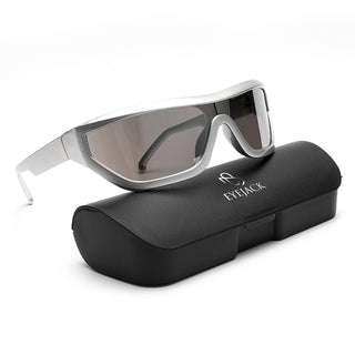 Eyejack Wrap Around Sunglasses for Men & Women (Grey Lens | Silver Frame - 3980CL556-C5)