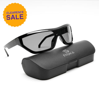 Eyejack Wrap Around Sunglasses for Men & Women (Black Lens | Shine Black Frame - 3980CL552-C1)