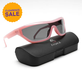 Eyejack Wrap Around Sunglasses for Men & Women (Black Lens | Pink Frame - 3980CL555-C4)