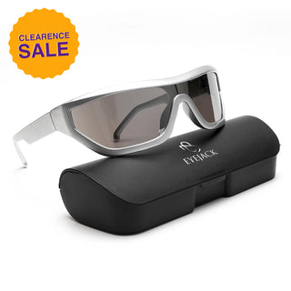 Eyejack Wrap Around Sunglasses for Men & Women (Grey Lens | Silver Frame - 3980CL556-C5)