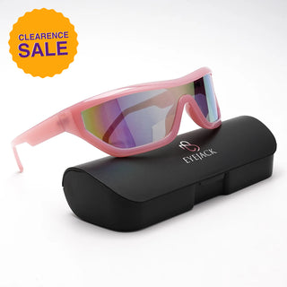 Eyejack Wrap Around Sunglasses for Men & Women (Multicolor Lens | Pink Frame - 3980CL558-C7)