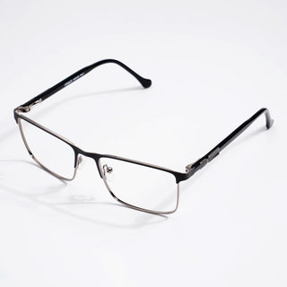 EyeJack DISK Grey & Silver Rectangle Eyeglasses for Men & Women (128614CL239-C1)