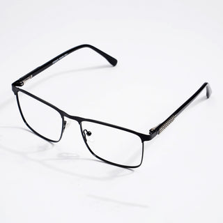 EyeJack DISK Matt Black Square Eyeglasses for Men & Women (128615CL245-C2)