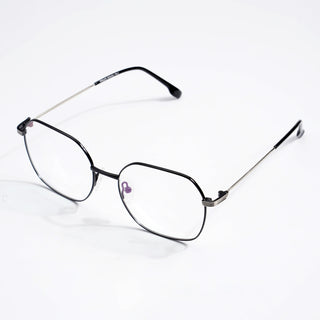 EyeJack DISK Black Geometric Eyeglasses for Men & Women (128611CL224-C1)