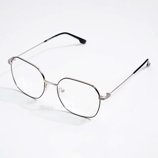 EyeJack DISK Black & Grey Geometric Eyeglasses for Men & Women (128611CL228-C5)