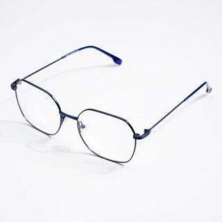 EyeJack DISK Black & Blue Geometric Eyeglasses for Men & Women (128611CL227-C4)