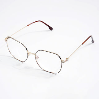 EyeJack DISK Golden & Black Geometric Eyeglasses for Men & Women (128611CL226-C3)