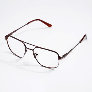 EyeJack DISK Brown & Grey Wayfarer Eyeglasses for Men & Women (128605CL194-C5)