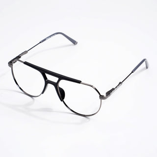 EyeJack DISK Black & Grey Wayfarer Eyeglasses for Men & Women (128602CL175-C2)