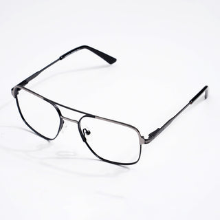 EyeJack DISK Black & Grey Wayfarer Eyeglasses for Men & Women (128605CL192-C3)