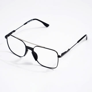 EyeJack DISK Black & Grey Wayfarer Eyeglasses for Men & Women (128606CL197-C2)