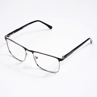 EyeJack DISK Grey & Silver Square Eyeglasses for Men & Women (128615CL246-C3)