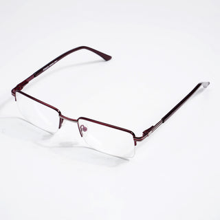 EyeJack DISK Brown Half Rim Eyeglasses for Men & Women (128612CL233-C5)