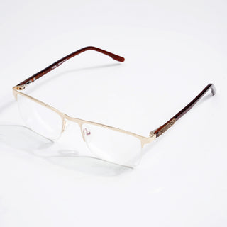 EyeJack DISK Golden Half Rim Eyeglasses for Men & Women (128613CL237-C4)