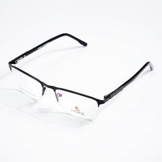 EyeJack DISK Shine Black Half Rim Eyeglasses for Men & Women (128613CL235-C2)