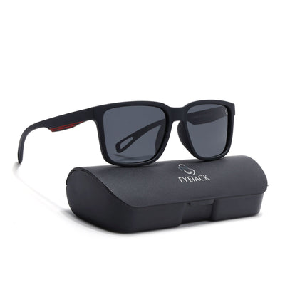 Eyejack Black Wayfarer Polarized Sunglasses for Men & Women (5066PCL1239)