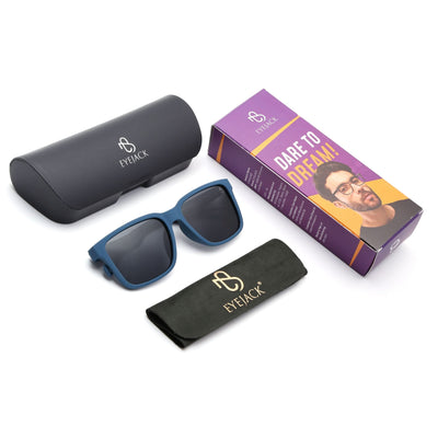 Eyejack Blue Wayfarer Polarized Sunglasses for Men & Women (5066PCL1241)