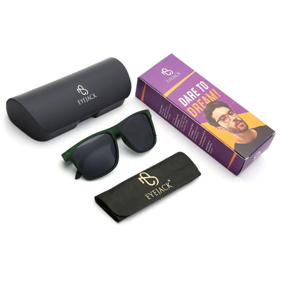Eyejack Dark Green Wayfarer Polarized Sunglasses for Men & Women (5078PCL1284)